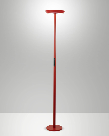 Fabas Luce LED Stehleuchte Fizz 60W dimmbar 2700/3200/4000K CCT warm-/neutralweiss Rot Metall 179cm