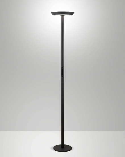 Fabas Luce LED Stehleuchte Fizz 60W dimmbar 2700/3200/4000K CCT warm-/neutralweiss Anthrazit Metall 179cm
