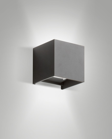 Fabas Luce CUBA DARK GREY LED Wandleuchte 12W warmweiß Dunkel Grau 6541-21-294