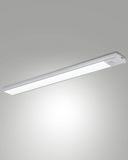 Fabas Luce LED Unterbauleuchte Riva 3W dimmbar 3000/4000/5700K CCT warm-/neutral-/tageslichtweiss Weiß Metall 60x4cm