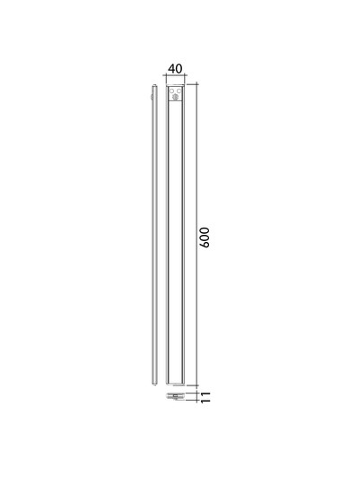 Fabas Luce LED Unterbauleuchte Riva 3W dimmbar 3000/4000/5700K CCT warm-/neutral-/tageslichtweiss Weiß Metall 60x4cm