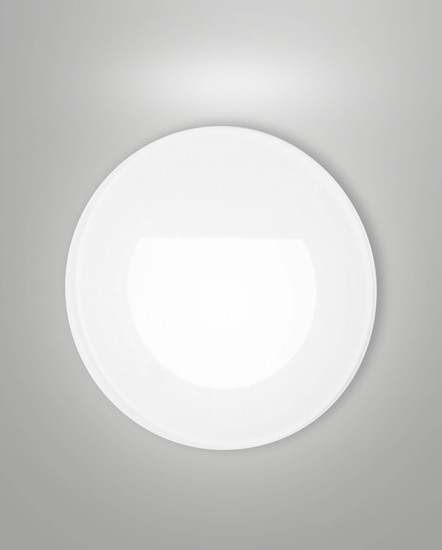 Fabas Luce LED Stufenleuchte Glint 2,2W IP65 3000K warmweiss 90Ra Weiß Metall Glas Ø8cm