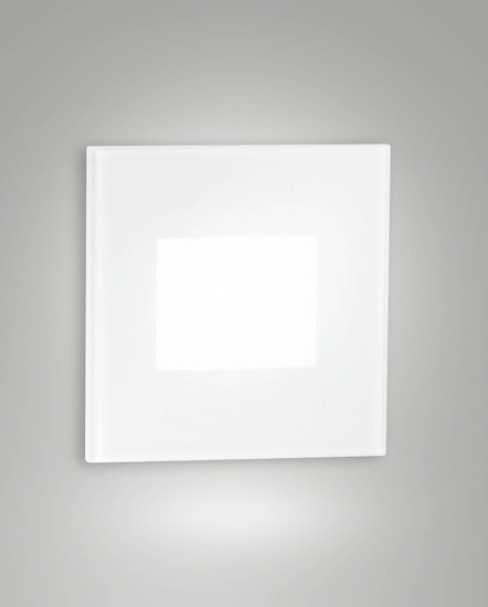 Fabas Luce LED Stufenleuchte Dusk 2,2W IP65 3000K warmweiss 90Ra Weiß Metall Glas 8x5cm