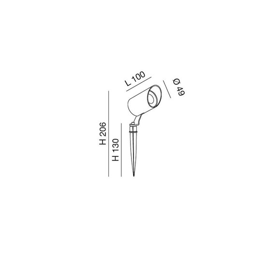 Fabas Luce LED Erdspießleuchte Tuc 7W IP65 3000K warmweiss 90Ra schwenkbar Dunkelgrau Alu Glas Ø5cm