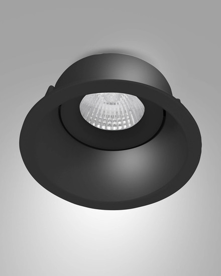 Fabas Luce Einbauleuchte Toodle rund GU10 Schwarz Metall Ø9cm