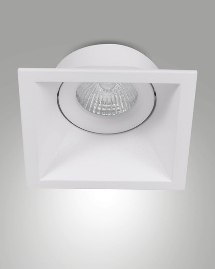 Fabas Luce Einbauleuchte Toodle quadratisch GU10 Weiß Metall 9x9cm