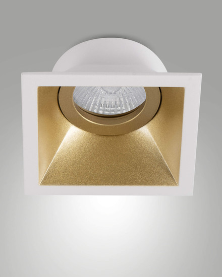 Fabas Luce Einbauleuchte Toodle quadratisch GU10 Gold Metall 9x9cm