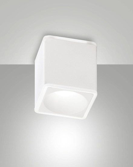 Fabas Luce LED Deckenleuchte Coiba 13W IP40 3000K warmweiss Weiß Alu 9x9cm