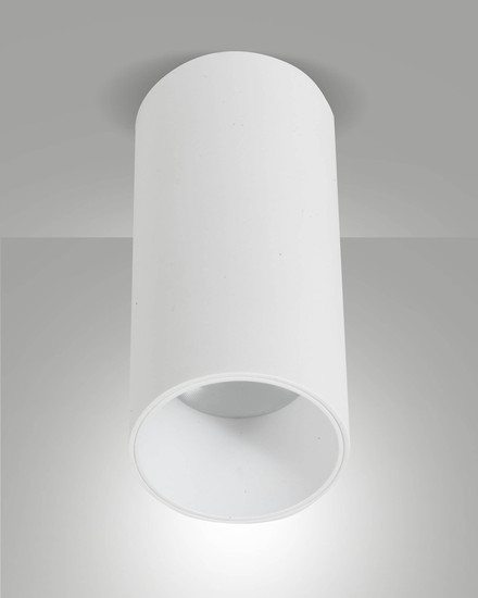 Fabas Luce LED Deckenleuchte Ray 15W IP40 3000K warmweiss Weiß Alu Ø7cm