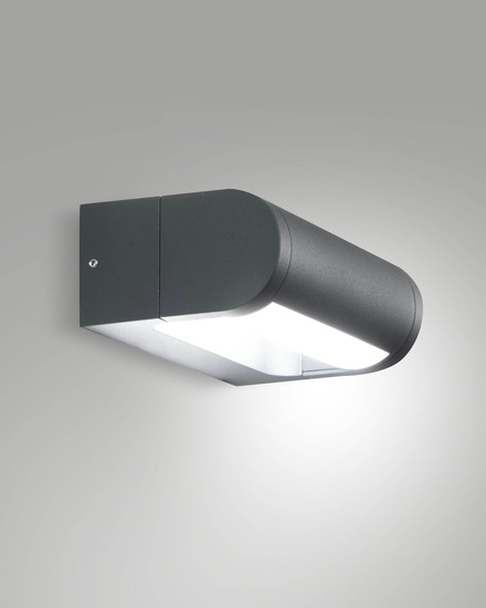 Fabas Luce LED Wandleuchte Wild 12W IP65 3000K warmweiss schwenkbar Dunkelgrau Metall 18x11cm