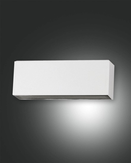 Fabas Luce LED Außen-Wandleuchte Trigg 65x70mm 14W Warmweiß IP54 Weiß