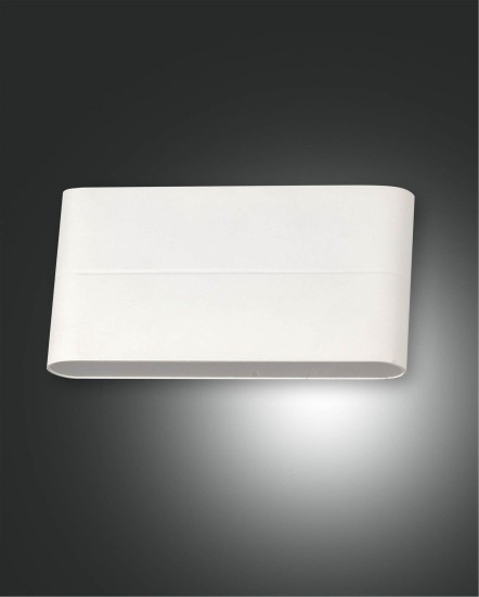 Fabas Luce LED Außen-Wandleuchte Casper 90x23mm 14W Warmweiß IP54 Weiß