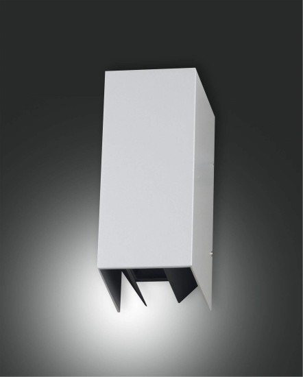 Fabas Luce LED Außen-Wandleuchte Zor 171x110mm 6W Warmweiß IP54 Silber