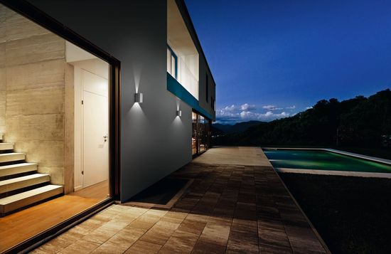 Fabas Luce LED Außen-Wandleuchte Zor 171x110mm 6W Warmweiß IP54 Silber 8019282076308