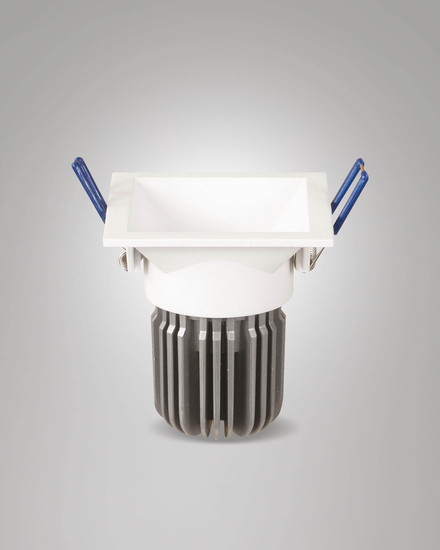 Fabas Luce LED Einbauleuchte Toodle symmetrisch quadratisch 11W dimmbar IP40 4000K neutralweiss Weiß Alu 8x8cm
