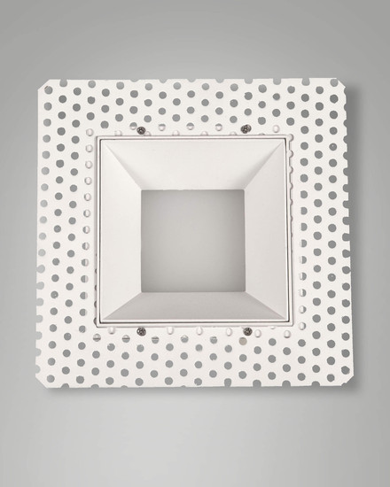 Fabas Luce LED Einbauleuchte Kris symmetrisch eckig mit Rahmen 8W dimmbar IP40 3000K warmweiss Weiß Alu 9x9cm