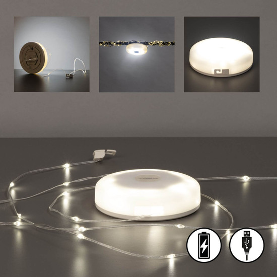 FHL Benni LED LED Lichterkette dimmbar Akku tageslichtweiss weiß 830077