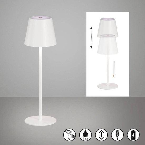 FHL Viletto LED Tischleuchte 2W dimmbar Akku warmweiss sandweiß 850354