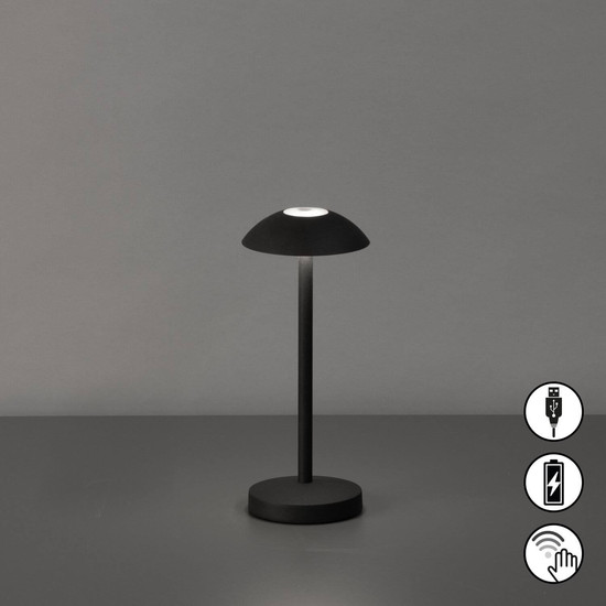 FHL Tekla LED Tischleuchte 0,8W dimmbar Akku warmweiss sandschwarz 850450