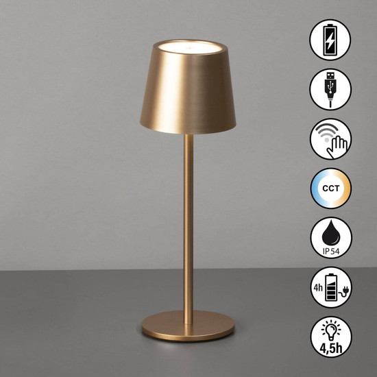 FHL Roxi LED Tischleuchte 1,5W dimmbar Akku CCT einstellbare Lichtfarbe coffeefarben 850499