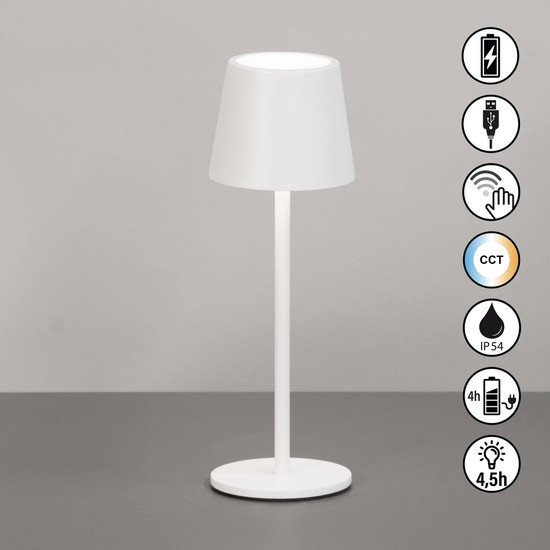 FHL Roxi LED Tischleuchte 1,5W dimmbar Akku CCT einstellbare Lichtfarbe sandweiß 850504