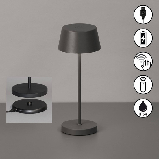 FHL Sienna Pro LED Tischleuchte 1W dimmbar Akku warmweiss sandgrau 850580