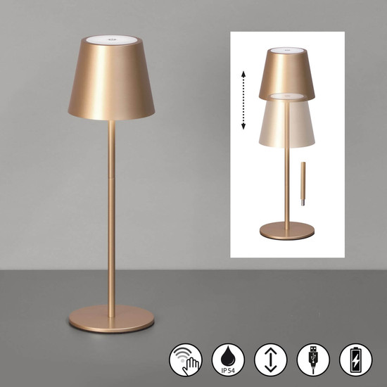 FHL Viletto LED Tischleuchte 2W dimmbar Akku warmweiss coffeefarben 850590