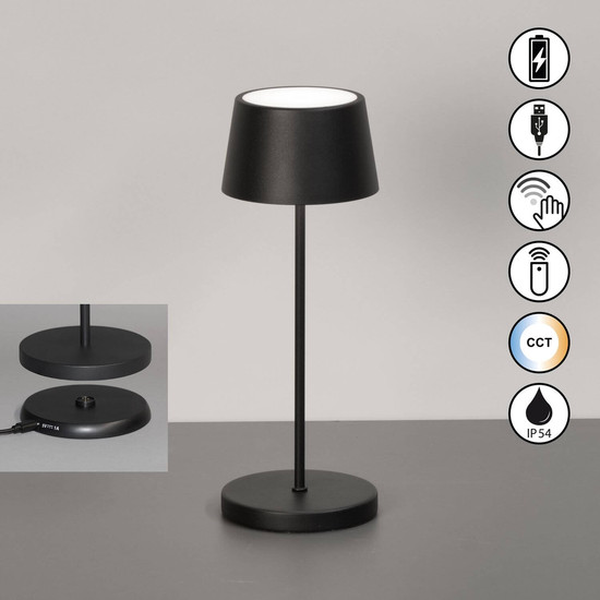 FHL Asena Pro LED Tischleuchte 2W dimmbar CCT einstellbare Lichtfarbe sandschwarz 850671