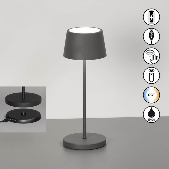 FHL Asena Pro LED Tischleuchte 2W dimmbar CCT einstellbare Lichtfarbe sandgrau 850672