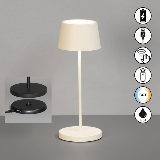 FHL Asena Pro LED Tischleuchte 2W dimmbar CCT einstellbare Lichtfarbe sandbeige 850673