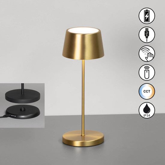 FHL Asena Pro LED Tischleuchte 2W dimmbar CCT einstellbare Lichtfarbe goldfarben 850677