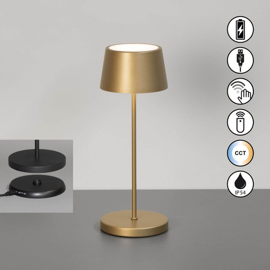 FHL Asena Pro LED Tischleuchte 2W dimmbar CCT einstellbare Lichtfarbe bronzefarben 850678