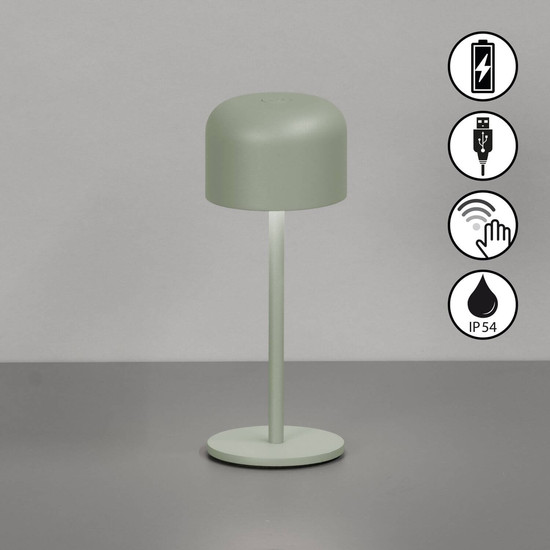 FHL Finley LED Tischleuchte 1W dimmbar Akku warmweiss salbeigrün 850720