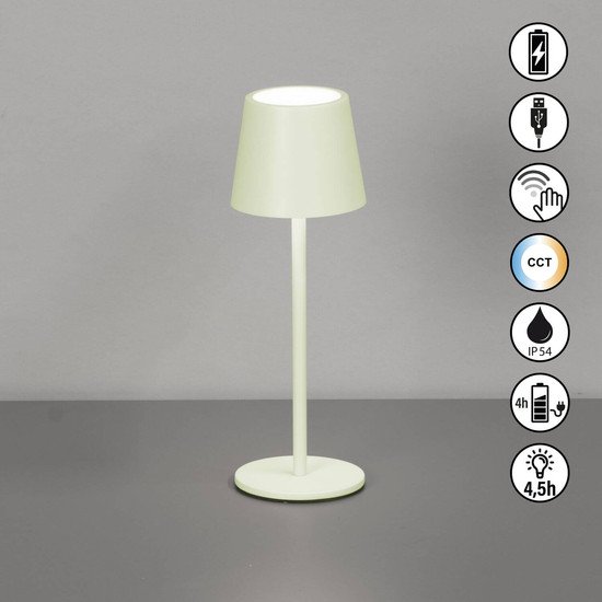 FHL Roxi LED Tischleuchte 1,5W dimmbar Akku CCT einstellbare Lichtfarbe Mint-grün 850756
