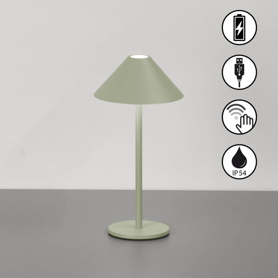 FHL Prato LED Tischleuchte 1W dimmbar Akku warmweiss salbeigrün 850765