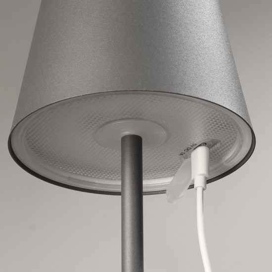 FHL Basena LED Tischleuchte 1,5W dimmbar Akku CCT einstellbare Lichtfarbe sandgrau 850803