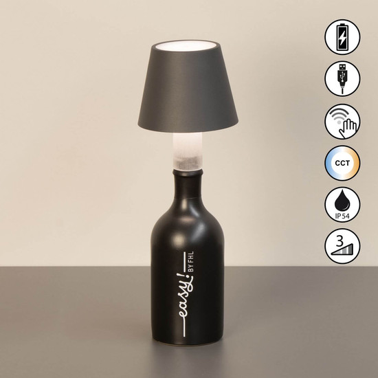 FHL Fiocco LED Tischleuchte 2W dimmbar Akku CCT einstellbare Lichtfarbe sandgrau 850817