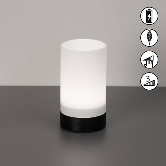 FHL Fenya LED Tischleuchte 1W dimmbar Akku warmweiss sandschwarz 850883