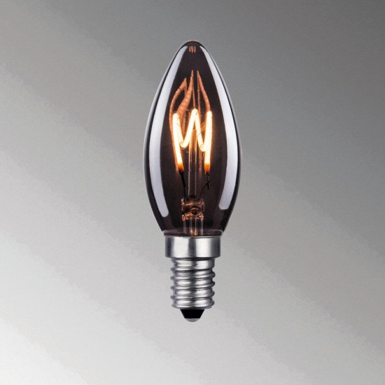 FHL Elegance LED LED Filament Kerze, Vintage Beleuchtung E14 2W Extra-warmweiss rauch