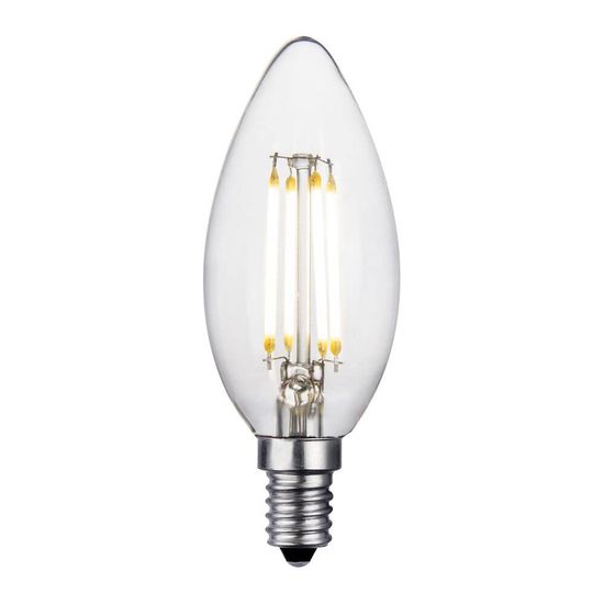 FHL LED 2er-Pack LED Filament Kerze 3-Stufen-Dimmung B37 Lampe E14 2W warmweiss klar