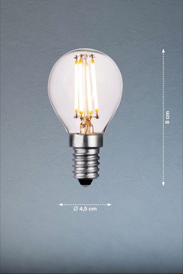 FHL LED 2er-Pack LED Filament Lampe, Tropfen C45 3-Stufen-Dimmung E14 2W warmweiss klar
