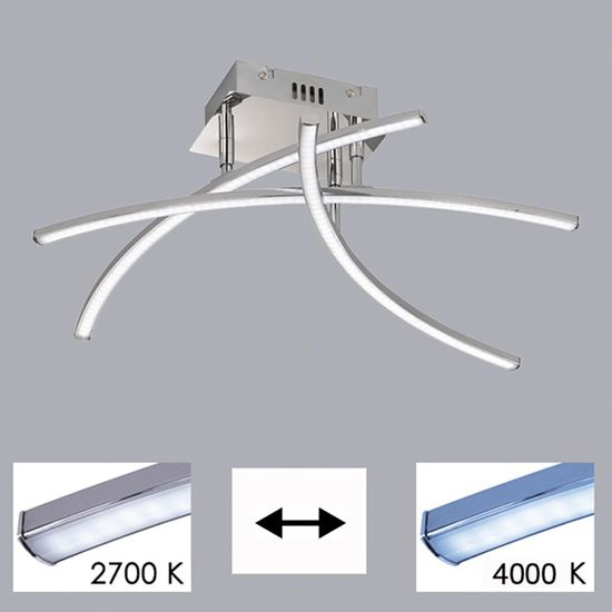 Fischer & Honsel Samos LED Deckenleuchte 3-fach 3x4W Tunable white steuerbar dimmbar chrom + Fernbedienung 20128