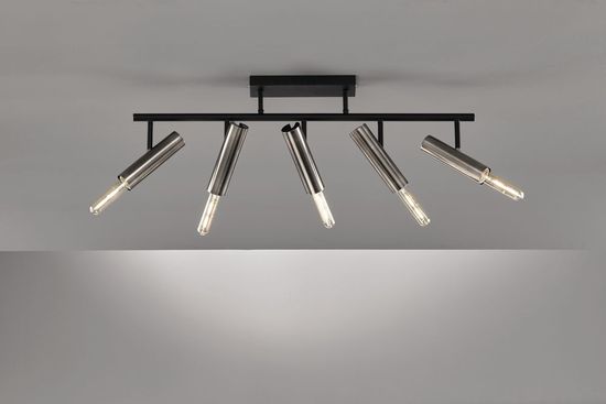 Fischer & Honsel Dean Deckenleuchte 5-fach E27 schwarz 20495