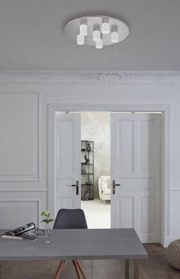 Fischer & Honsel Cap LED Deckenleuchte 6-fach 6x4W warmweiss dimmbar nickel 20666