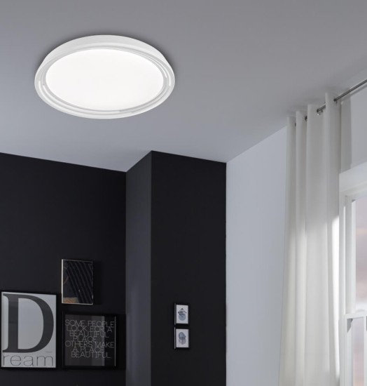 Fischer & Honsel Dua LED Deckenlampe 52cm 32W warmweiss dimmbar weiß 20808