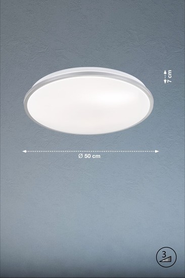 Fischer & Honsel Jaso LED Deckenlampe 50cm 32W warmweiss dimmbar silber 20817