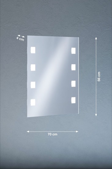 Fischer & Honsel Spiegel LED Spiegelleuchte 19W warmweiss dimmbar silber 26133