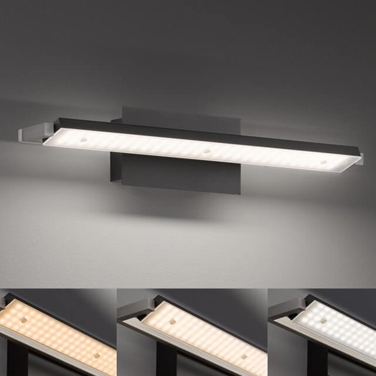 Fischer & Honsel Pare TW LED Wandleuchte CCT 60cm 20W Tunable white steuerbar dimmbar matt sandschwarz 30279