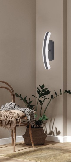 Fischer & Honsel Stiff TW LED Wandleuchte 10,8W Tunable white steuerbar dimmbar sandschwarz 30289