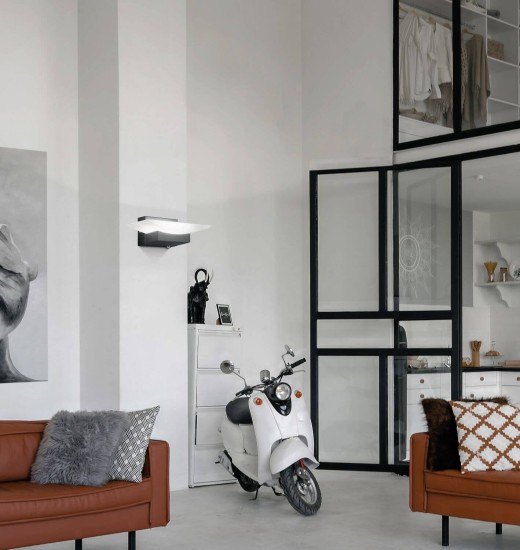 Fischer & Honsel Bowl TW LED Wandleuchte 6,4W Tunable white steuerbar dimmbar Acrylglas sandschwarz 30291